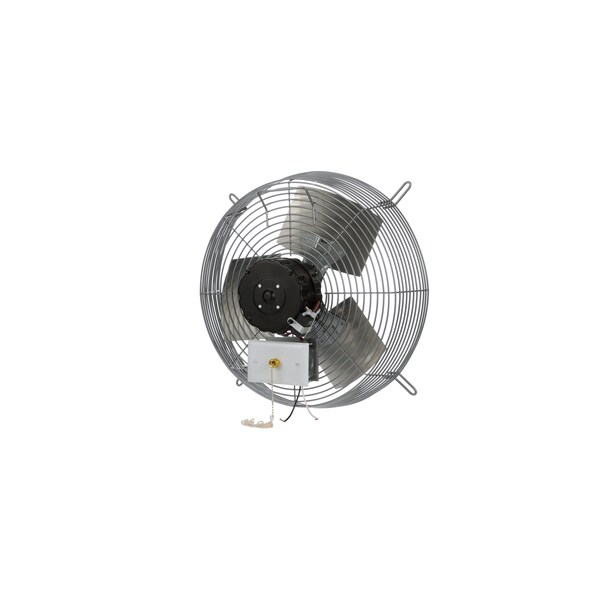 Exhaust Fan, 16" TEAO Motor, 120V, Spiral Wire Guard, 1/8HP, 3-Speed, Gray